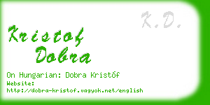 kristof dobra business card